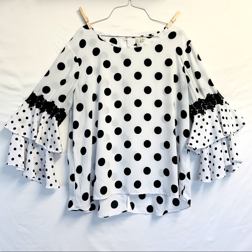 Polka Dot ruffled blouse